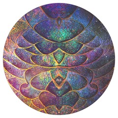 Dragon Fractal Pattern Texture Round Trivet by Wegoenart