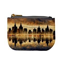 Manhattan Skyline Sunset Nyc Mini Coin Purse by Wegoenart