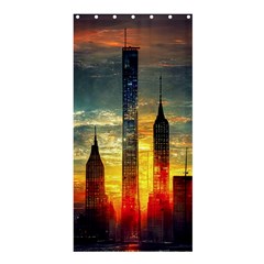 New York City Sunset Dusk Twilight Shower Curtain 36  X 72  (stall)  by Wegoenart