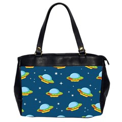 Seamless Pattern Ufo With Star Space Galaxy Background Oversize Office Handbag (2 Sides) by Wegoenart