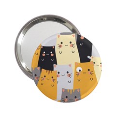 Seamless Pattern Cute Cat Cartoons 2 25  Handbag Mirrors