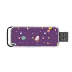 Space Travels Seamless Pattern Vector Cartoon Portable Usb Flash (two Sides)