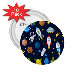 Big Set Cute Astronaut Space Planet Star Alien Rockets Ufo Constellation Satellite Moon 2 25  Buttons (10 Pack)  by Wegoenart