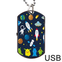 Big Set Cute Astronaut Space Planet Star Alien Rockets Ufo Constellation Satellite Moon Dog Tag Usb Flash (two Sides) by Wegoenart