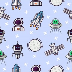 Seamless Pattern With Space Theme Play Mat (square) by Wegoenart