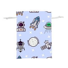 Seamless Pattern With Space Theme Lightweight Drawstring Pouch (s)