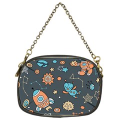 Rocketship Astronaut Space Seamless Pattern Chain Purse (one Side) by Wegoenart