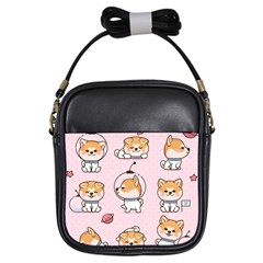 Set Kawaii Smile Japanese Dog Cartoon Girls Sling Bag by Wegoenart