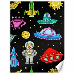 Seamless Pattern With Space Object Ufo Rocket Alien Hand Drawn Element Space Canvas 36  X 48  by Wegoenart