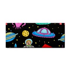 Seamless Pattern With Space Object Ufo Rocket Alien Hand Drawn Element Space Hand Towel by Wegoenart