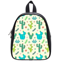 Cactus Succulent Floral Seamless Pattern School Bag (small) by Wegoenart