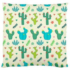 Cactus Succulent Floral Seamless Pattern Large Flano Cushion Case (two Sides) by Wegoenart