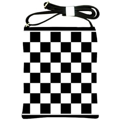 Chess Board Background Design Shoulder Sling Bag by Wegoenart