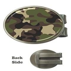 Texture-military-camouflage-repeats-seamless-army-green-hunting Money Clips (oval)  by Wegoenart