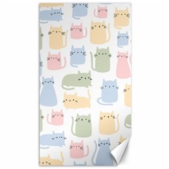 Cute-cat-colorful-cartoon-doodle-seamless-pattern Canvas 40  X 72  by Wegoenart