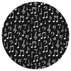 Chalk-music-notes-signs-seamless-pattern Round Trivet