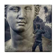 Men Taking Photos Of Greek Goddess Tile Coaster by dflcprintsclothing