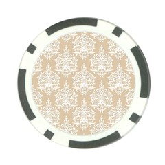 Clean Brown And White Ornament Damask Vintage Poker Chip Card Guard (10 Pack) by ConteMonfrey