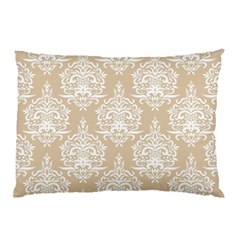 Clean Brown And White Ornament Damask Vintage Pillow Case (two Sides) by ConteMonfrey