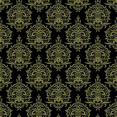 Black And Green Ornament Damask Vintage Play Mat (rectangle) by ConteMonfrey