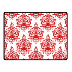 White And Red Ornament Damask Vintage Fleece Blanket (small) by ConteMonfrey