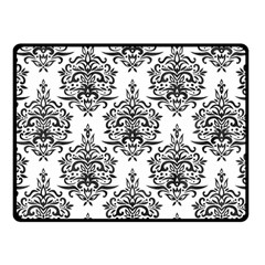 Black And White Ornament Damask Vintage Fleece Blanket (small) by ConteMonfrey