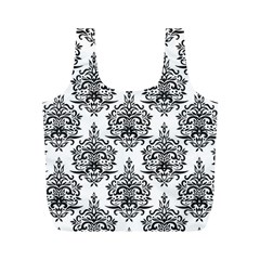 Black And White Ornament Damask Vintage Full Print Recycle Bag (m) by ConteMonfrey