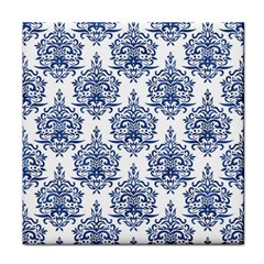 Blue And White Ornament Damask Vintage Face Towel by ConteMonfrey