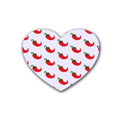 Small Peppers Rubber Heart Coaster (4 Pack) by ConteMonfrey