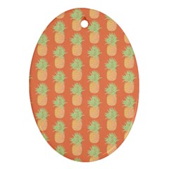 Pineapple Orange Pastel Oval Ornament (two Sides) by ConteMonfrey