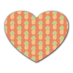 Pineapple Orange Pastel Heart Mousepad by ConteMonfrey