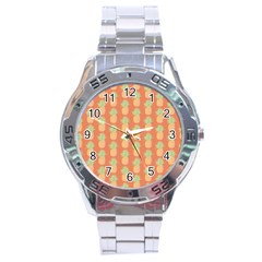 Pineapple Orange Pastel Stainless Steel Analogue Watch by ConteMonfrey
