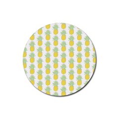 Pineapple Glitter Rubber Coaster (round) by ConteMonfrey