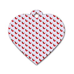 Small Mini Peppers White Dog Tag Heart (two Sides) by ConteMonfrey