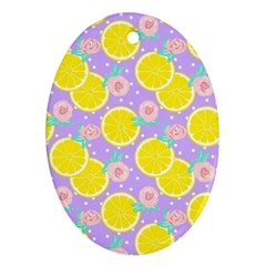 Purple Lemons  Oval Ornament (two Sides) by ConteMonfrey