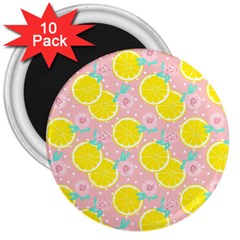 Pink Lemons 3  Magnets (10 Pack)  by ConteMonfrey