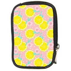 Pink Lemons Compact Camera Leather Case by ConteMonfrey