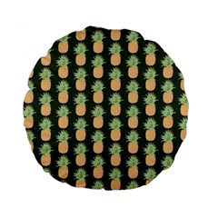 Pineapple Green Standard 15  Premium Flano Round Cushions by ConteMonfrey