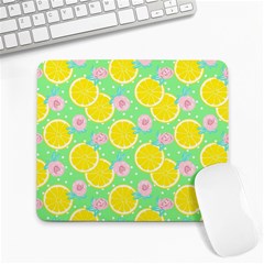 Green Lemons Large Mousepad by ConteMonfrey