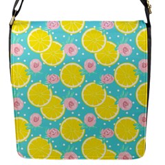 Blue Neon Lemons Flap Closure Messenger Bag (s) by ConteMonfrey