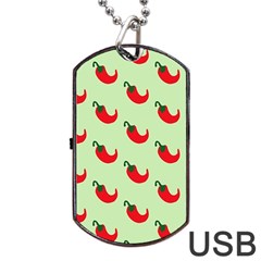 Small Mini Peppers Green Dog Tag Usb Flash (one Side)