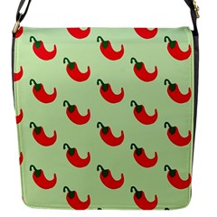 Small Mini Peppers Green Flap Closure Messenger Bag (s) by ConteMonfrey