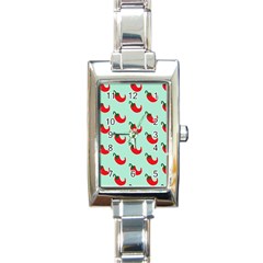 Small Mini Peppers Blue Rectangle Italian Charm Watch by ConteMonfrey