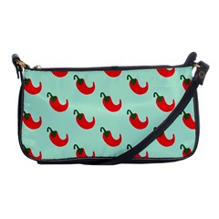 Small Mini Peppers Blue Shoulder Clutch Bag by ConteMonfrey