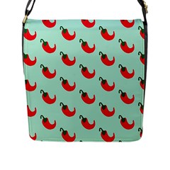 Small Mini Peppers Blue Flap Closure Messenger Bag (l) by ConteMonfrey
