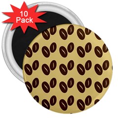 Coffee Beans 3  Magnets (10 Pack)  by ConteMonfrey