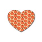 Cute Pumpkin Rubber Heart Coaster (4 pack) Front