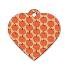 Cute Pumpkin Dog Tag Heart (two Sides) by ConteMonfrey