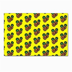 Yellow Background Pineapples Postcard 4 x 6  (pkg Of 10) by ConteMonfrey