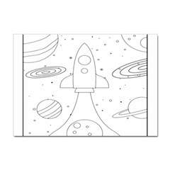 Going To Space - Cute Starship Doodle  Sticker A4 (10 Pack) by ConteMonfrey